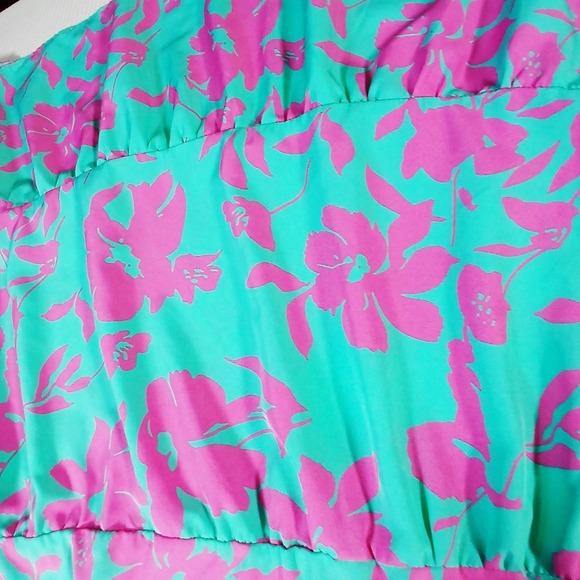 Umgee Floral Teired Mini Shift Dress 1XL Blue Pink Dopamine Boho Fairy - Picture 8 of 12